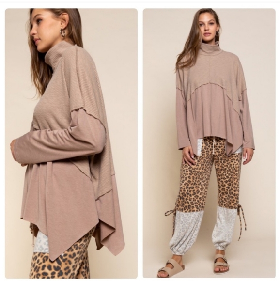 POL Mocha Long Sleeve Top - sizes Small - NEW - Picture 10 of 12